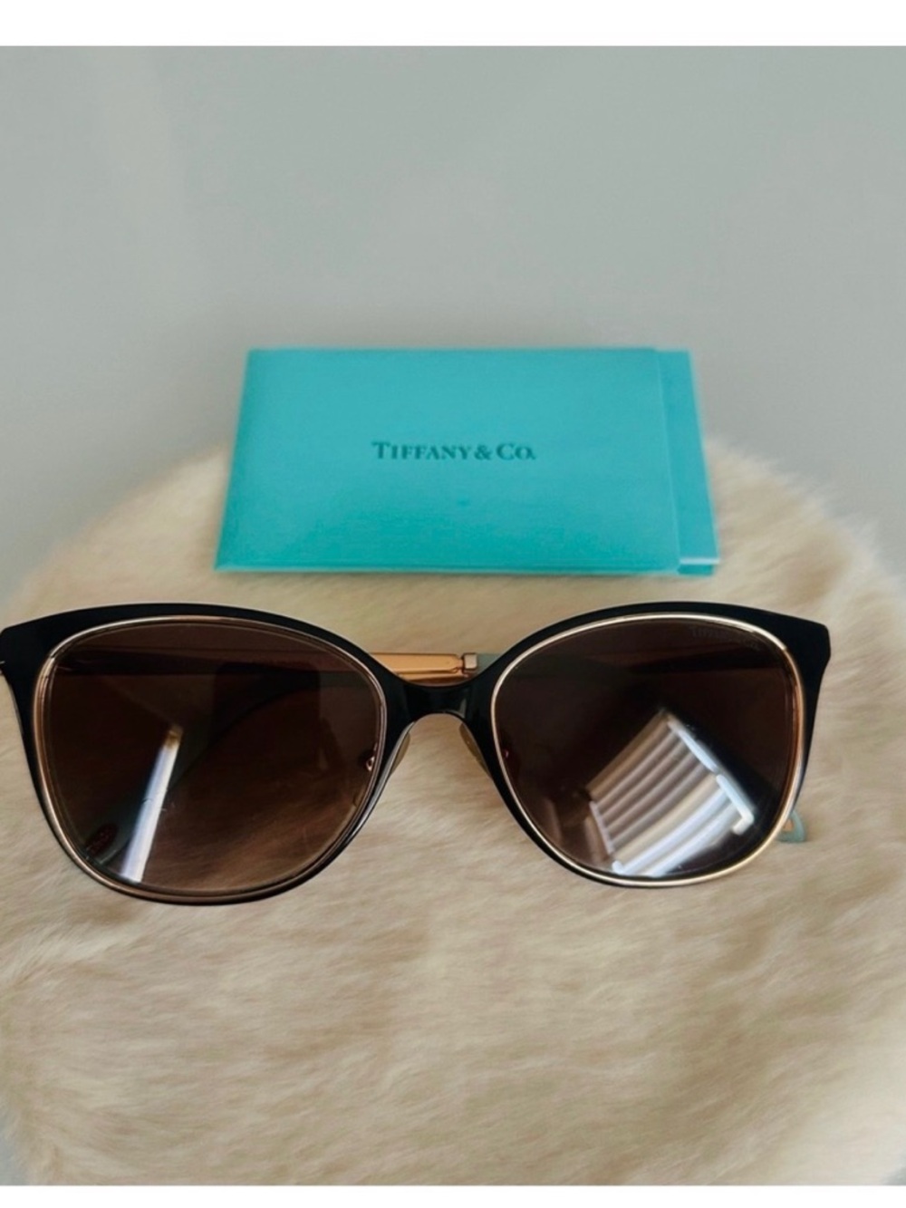 Tiffany & Co. Black and Gold Cat-Eye Sunglasses